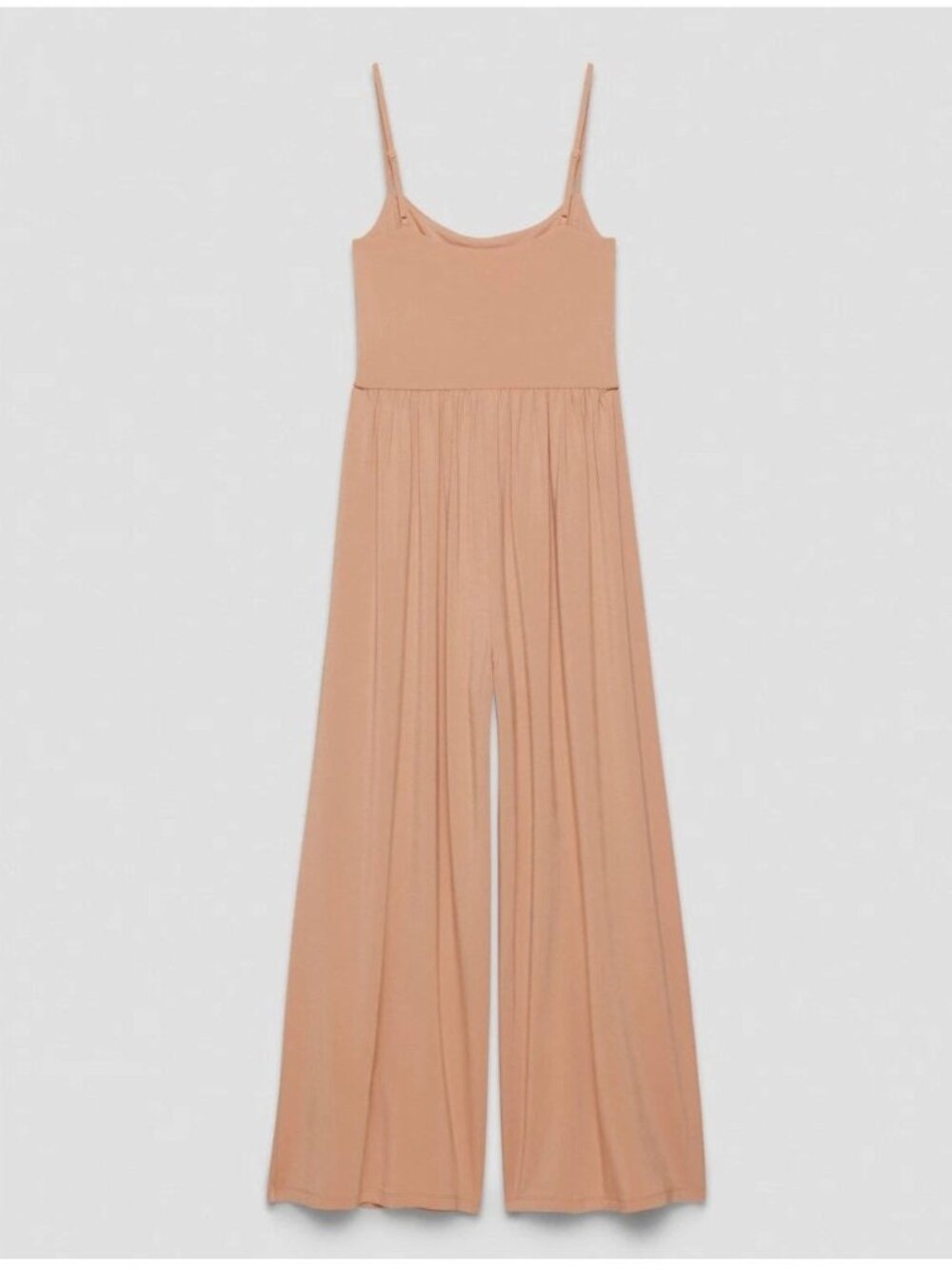 Aritzia Wilfred Market Jumpsuit Pink Wide Leg Adjustable Straps Large Tencel